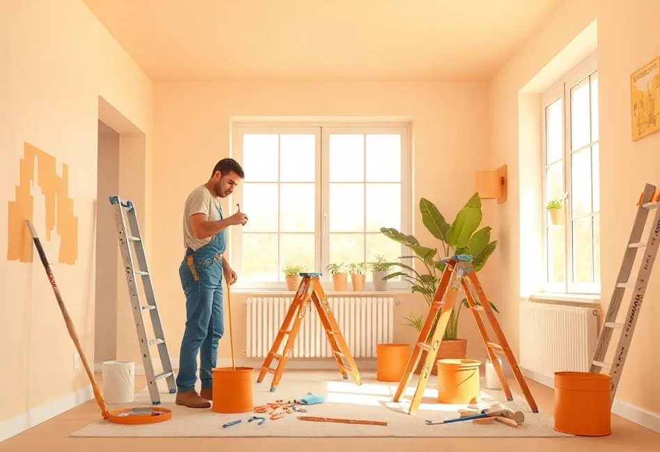 Intérieur rénové après travaux de peinture à Gaillard