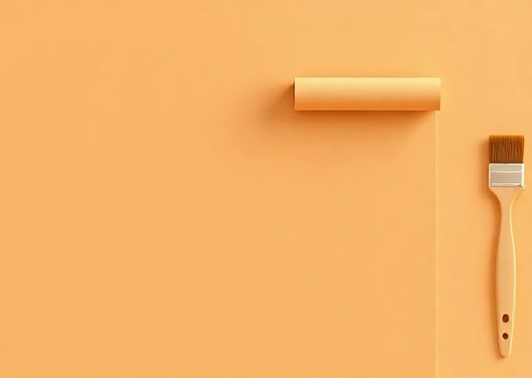 Pose de papier peint, rouleau et brosse à maroufler